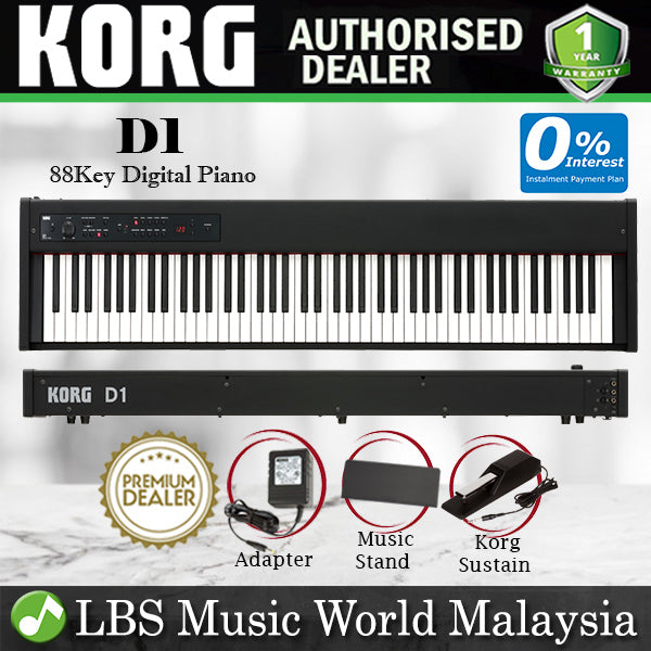 Korg D1 88 key Stage Piano Digital Piano Real Weighted Hammer Action 3 (D-1 D 1)