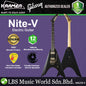 KRAMER Nite-V Flying V Electric Guitar HH Pickup with Ebony Fingerboard and Tremolo (Nite V) - Satin Black