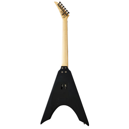 KRAMER Nite-V Flying V Electric Guitar HH Pickup with Ebony Fingerboard and Tremolo (Nite V) - Satin Black