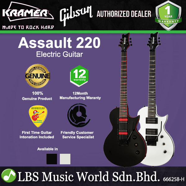 KRAMER Assault 220 Les Paul Electric Guitar HH Pickup with Rosewood Fingerboard and Tremolo