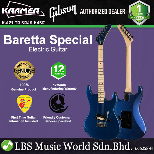 KRAMER Baretta Special Double Cutaway Electric Guitar Humbucker Pickup with Granadillo Fingerboard and Tremolo