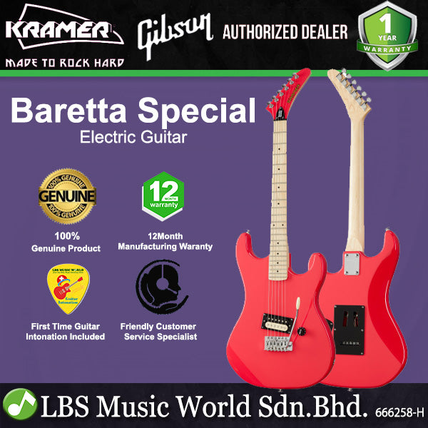 KRAMER Baretta Special Double Cutaway Electric Guitar Humbucker Pickup with Granadillo Fingerboard and Tremolo