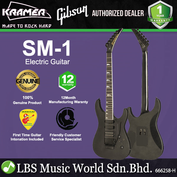 KRAMER SM-1 Electric Guitar HSS Pickup with Ebony Fingerboard and Tremolo (SM1)