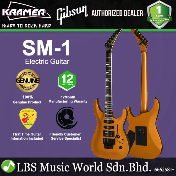 KRAMER SM-1 Electric Guitar HSS Pickup with Ebony Fingerboard and Tremolo (SM1)