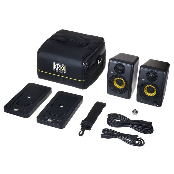 KRK GoAux 3 Portable Bluetooth Studio Monitor Speaker with Carrying Bag and Isolation Stand (Go Aux 3)