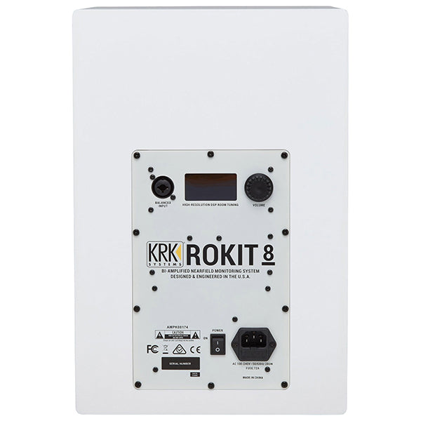 KRK ROKIT 8 G4 8 Inch Powered Active Studio Monitor Speaker White Noise with Isolation Pad - Each (RP8G4WN RP8G4)