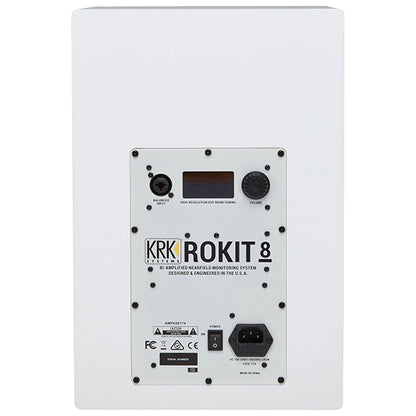KRK ROKIT 8 G4 8 Inch Powered Active Studio Monitor Speaker White Noise with Isolation Pad - Each (RP8G4WN RP8G4)