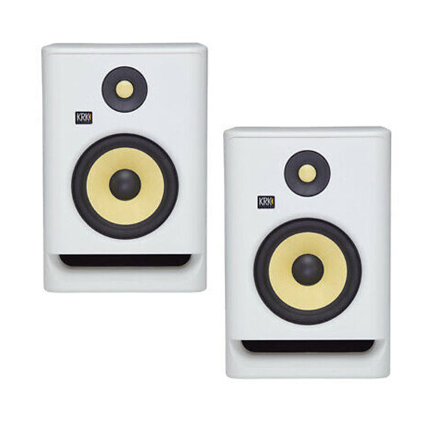 KRK ROKIT 7 G4 7 Inch Powered Active Studio Monitor Speaker White Noise with Isolation Pad - Each (RP7G4WN RP7G4)