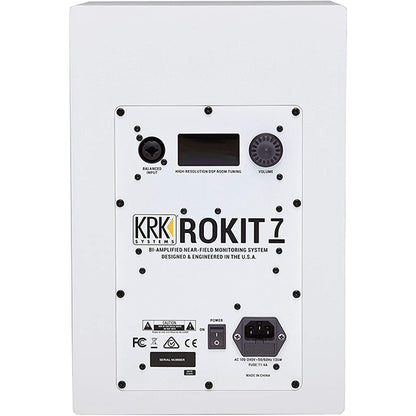 KRK ROKIT 7 G4 7 Inch Powered Active Studio Monitor Speaker - White Noise (RP7G4WN RP7G4)