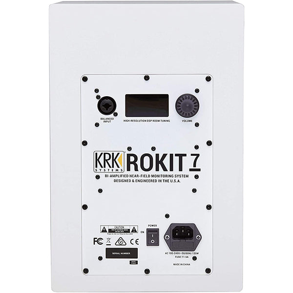 KRK ROKIT 7 G4 7 Inch Powered Active Studio Monitor Speaker White Noise with Isolation Pad - Each (RP7G4WN RP7G4)