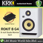 KRK ROKIT 8 G4 8 Inch Powered Active Studio Monitor Speaker - White Noise (RP8G4WN RP8G4 WN)
