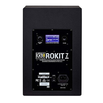 KRK ROKIT 7 G4 7 Inch Powered Active Studio Monitor Speaker Black with Isolation Pad - Each (RP7G4)