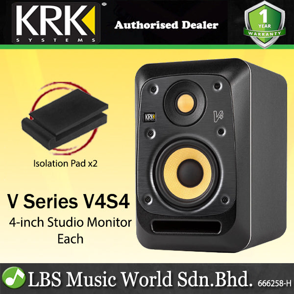 KRK V4S4 V Series 4 Inch Powered Studio Monitor Reference Speaker (V4 S4)