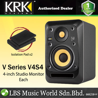 KRK V4S4 V Series 4 Inch Powered Studio Monitor Reference Speaker (V4 S4)