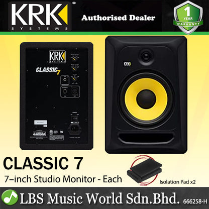 KRK Classic 7 Inch Active Powered Studio Monitor Speaker (CL7G3)