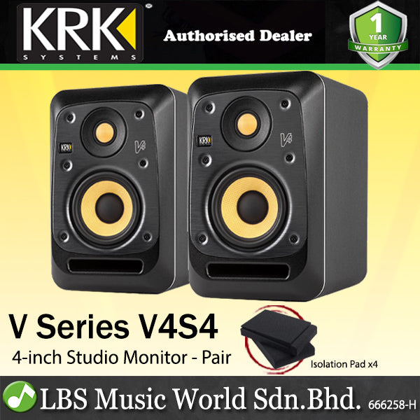 KRK V4S4 V Series 4 Inch Powered Studio Monitor Reference Speaker (V4 S4)
