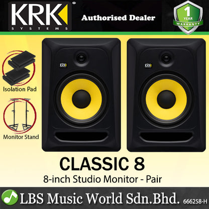 KRK Classic 8 Inch Active Powered Studio Monitor Speaker (CL8G3)