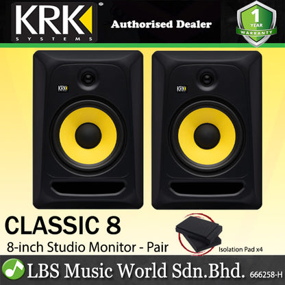 KRK Classic 8 Inch Active Powered Studio Monitor Speaker (CL8G3)