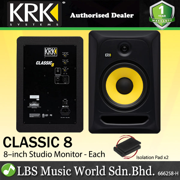 KRK Classic 8 Inch Active Powered Studio Monitor Speaker (CL8G3)