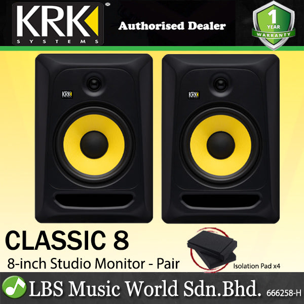 KRK Classic 8 Inch Active Powered Studio Monitor Speaker (CL8G3)