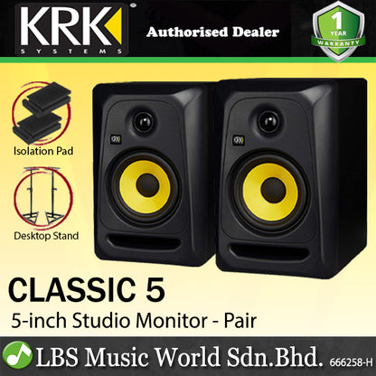 KRK Classic 5 Inch Active Powered Studio Monitor Speaker (CL5G3)
