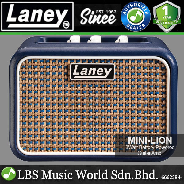 Laney MINI-LION 3 Watt Battery Powered Guitar Amplifier with Smartphone Interface - Amp (MINI LION)