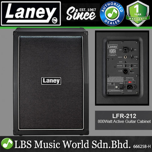 Laney LFR-212 800 Watt 2x2 Inch Active Digital Guitar Amp Speaker Cabinet (LFR212)