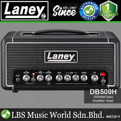 Laney DB500H 500 Watt 2 Channel DIGBETH Tube Bass Amplifier Head (DB500 H)
