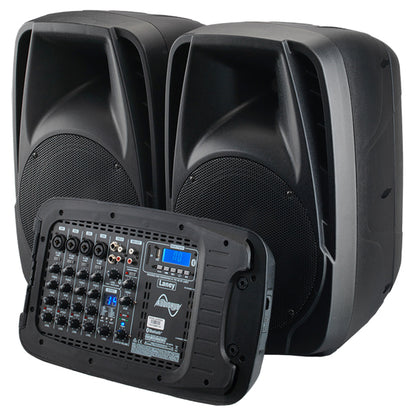 Laney AH2500D 2 x 500 Watts 6 Channel Audiohub Bluetooth Powered Portable Speaker PA System with Microphone and Mic Cable