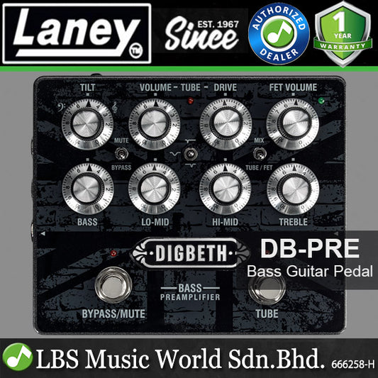 Laney DB-PRE Digbeth Amp Pre Amplifier Effect Pedal for Bass Guitar (DBPRE DB PRE)