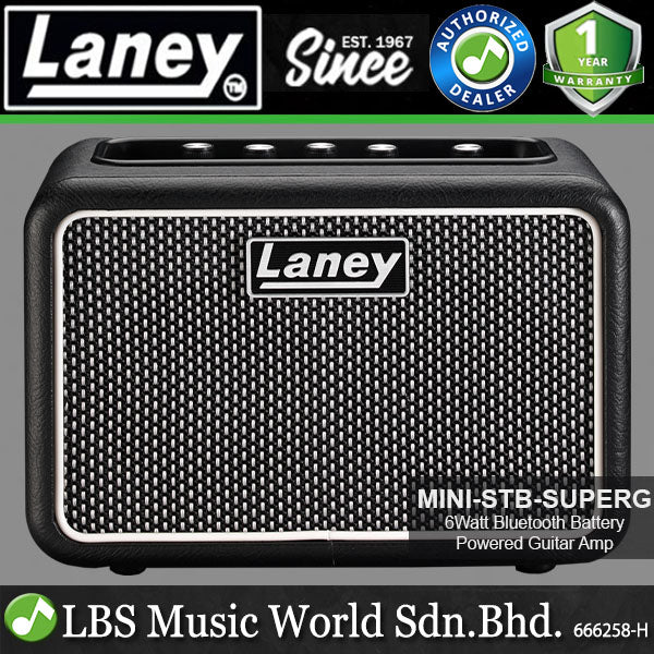 Laney MINI-STB-SUPERG 6 Watt Amp Mini Bluetooth Battery Powered Electric Guitar Speaker Amplifier (MINI STB SUPERG)