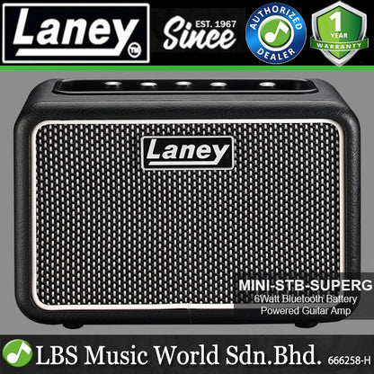 Laney MINI-STB-SUPERG 6 Watt Amp Mini Bluetooth Battery Powered Electric Guitar Speaker Amplifier (MINI STB SUPERG)