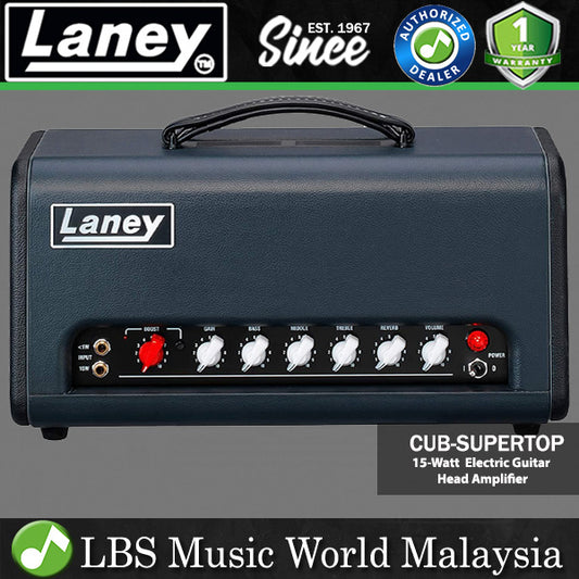 Laney CUB-SUPERTOP 15 Watt All Tube Speaker Amp Electric Guitar Head Amplifier With Boost And Reverb (CUB SUPERTOP)
