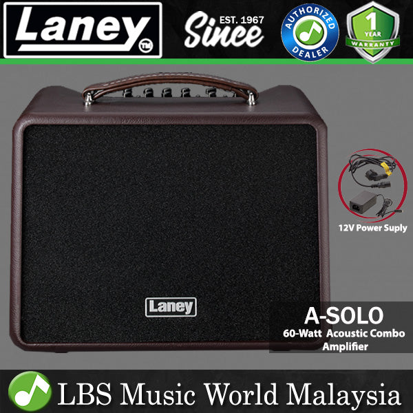 Laney A-SOLO 60 Watts 8 Inch Coaxial Woofer Speaker Amp Acoustic Combo Guitar Amplifier (A SOLO)