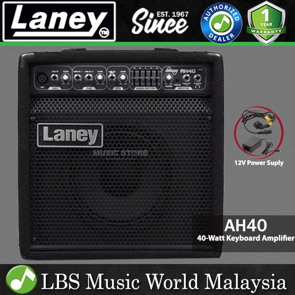 Laney AH40 40 Watt 8 Inch Woofer Multi Input Combo Speaker Amp Keyboard Amplifier Audiohub (AH 40)