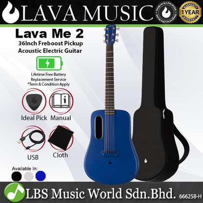 Lava Music Lava ME 2 36 Inch Carbon Fiber Electric Acoustic Guitar with Freeboost System and Bag