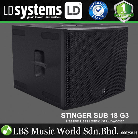 LD Systems STINGER SUB 18 G3 800 Watt 18 Inch Passive Bass Reflex PA Subwoofer (LDESUB18G3)