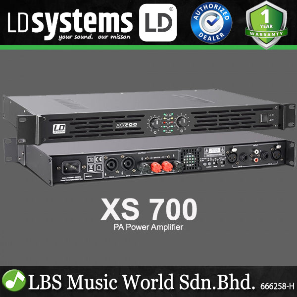 LD Systems XS 700 2 x 350 Watt 4 Ohms Amp PA Power Amplifier Class D (XS700 XS-700)