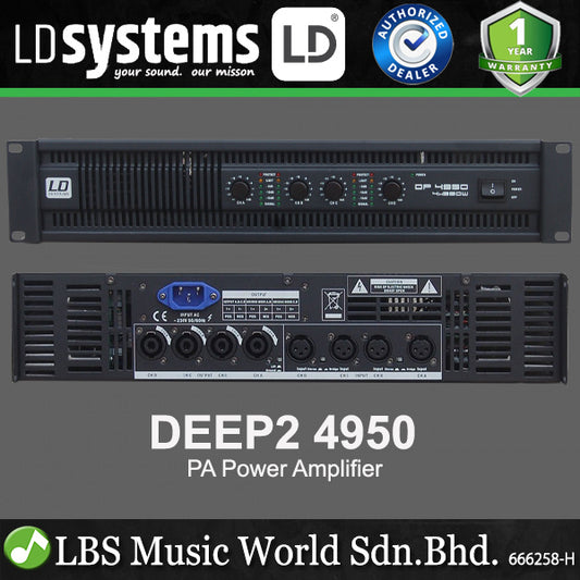 LD Systems DEEP2 4950 4 X 810 Watt 4 Ohms Amp PA Power Amplifier (DP4950 DP 4950)
