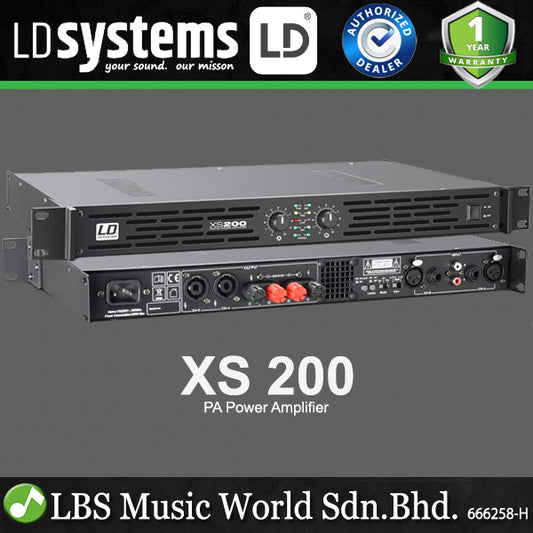 LD Systems XS 200 2 x 100 Watt 4 Ohms PA Power Amplifier Class D (LDXS200 LD-XS200)