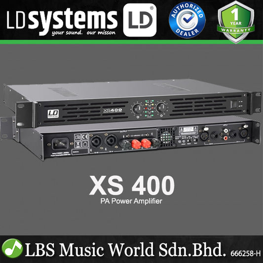 LD Systems XS 400 2 x 200 Watt PA Power Amplifier Class D Amp (LDXS400 LDXS-400)