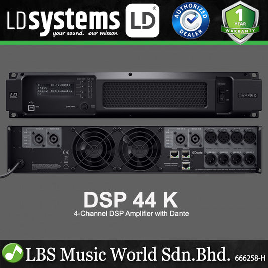 LD Systems DSP 44 K 4 Channel 4 x 1200 Watts DSP Power Amplifier with Dante (DSP44K DSP-44-K)