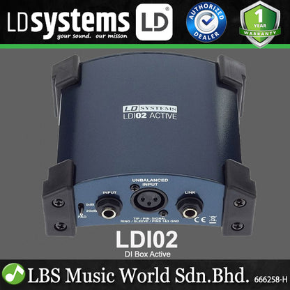 LD Systems LDI02 DI Box High Performance Active Instrument Direct Box
