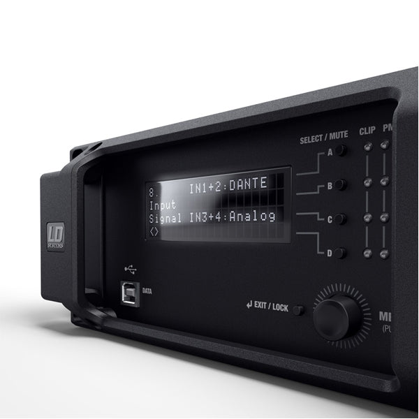 LD Systems DSP 44 K 4 Channel 4 x 1200 Watts DSP Power Amplifier with Dante (DSP44K DSP-44-K)