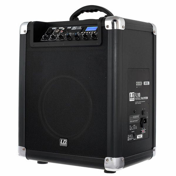 LD Systems Roadjack 10 Battery Powered Bluetooth Rechargeable Loudspeaker with Mixer and 2 Way Speaker (LDRJ10)