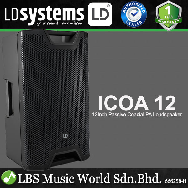 LD Systems ICOA 12 250 Watt 12 Inch Passive Coaxial PA Loudspeaker (LDICOA12INT)