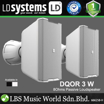 LD Systems DQOR 3 8 Ohms Two-way Passive Indoor and Outdoor Installation Loudspeaker - Pair (LDDQOR3)