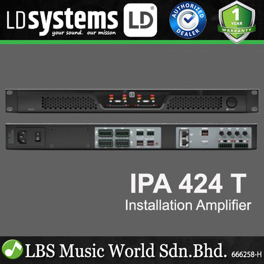LD Systems IPA 412 T 120W Professional Amp 4-channel Installation Amplifier (LDIPA412T)