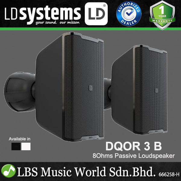 LD Systems DQOR 3 8 Ohms Two-way Passive Indoor and Outdoor Installation Loudspeaker - Pair (LDDQOR3)