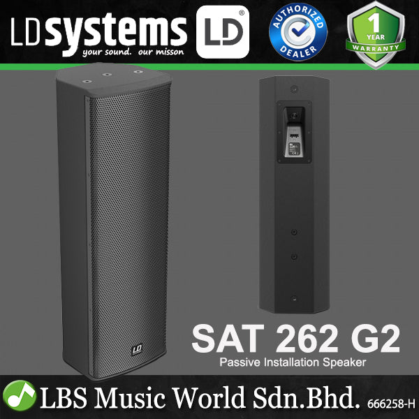 LD Systems SAT 262 G2 180 Watt 2 X 6.5 Inch Passive Installation 2 Way Speaker Wall Loudspeaker (LDSAT262G2)